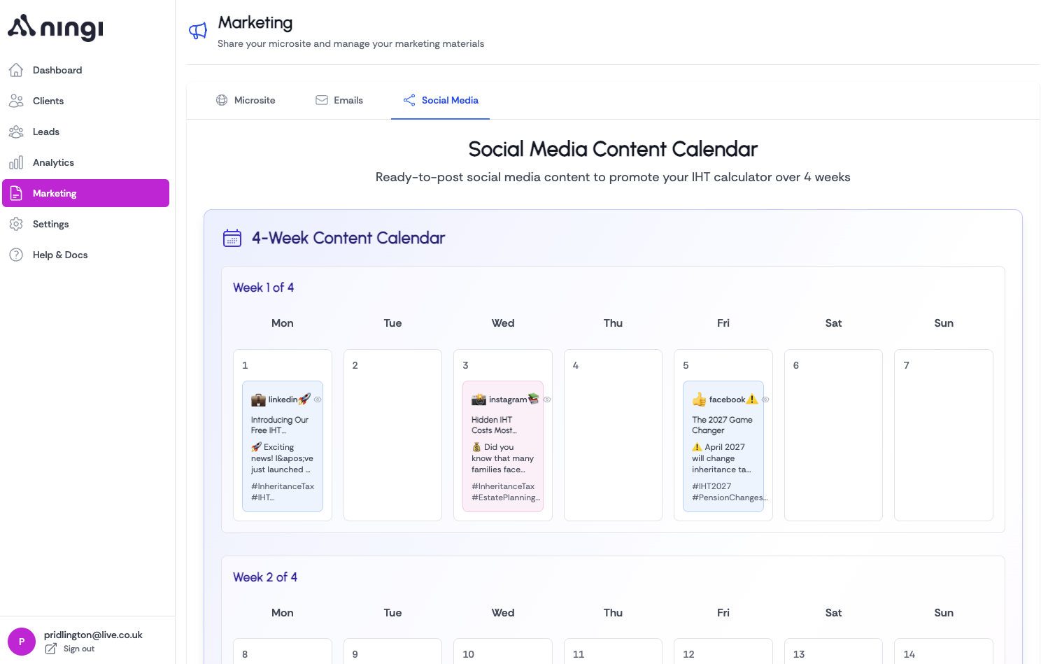 📱 Social Media Content Calendar